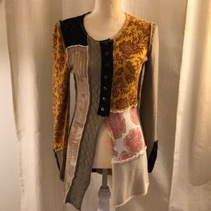 Anthropologie Patchwork One Girl Who Sweater Tunic